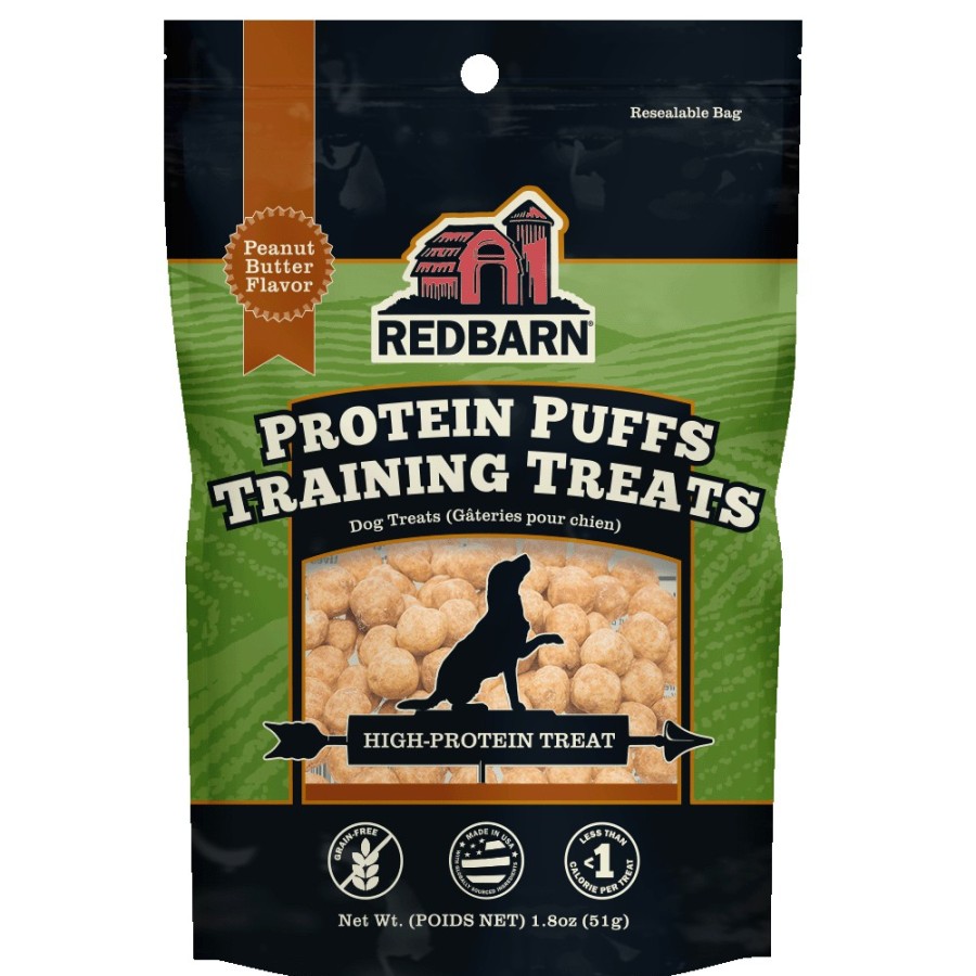 For Dogs Redbarn Rewards & Treats | Protein Puffs Training Treats Peanut Butter Flavor