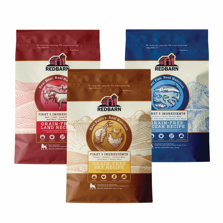 For Dogs Redbarn Dry Dog Food | Grain-Free Dry Dog Food Variety 3-Pack - (Land, Sky And Ocean) - 4Lb Bags