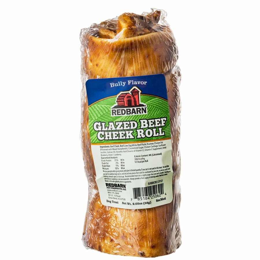 For Dogs Redbarn Chews | Glazed Beef Cheek Rolls - Bully Flavor