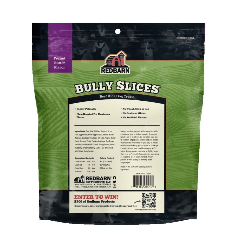 For Dogs Redbarn Rewards & Treats | Bully Slices® Peanut Butter Flavor