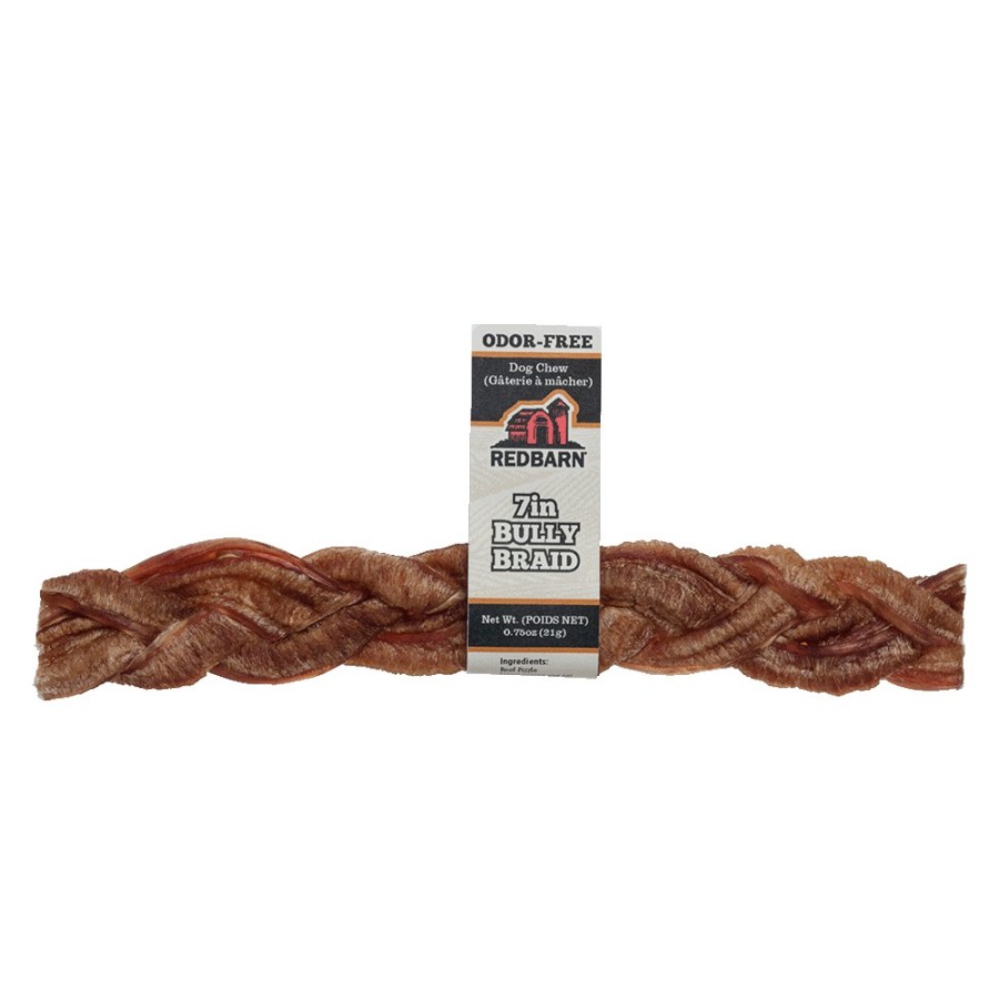 For Dogs Redbarn Bully Sticks | Odor-Free Braided Bully Stick