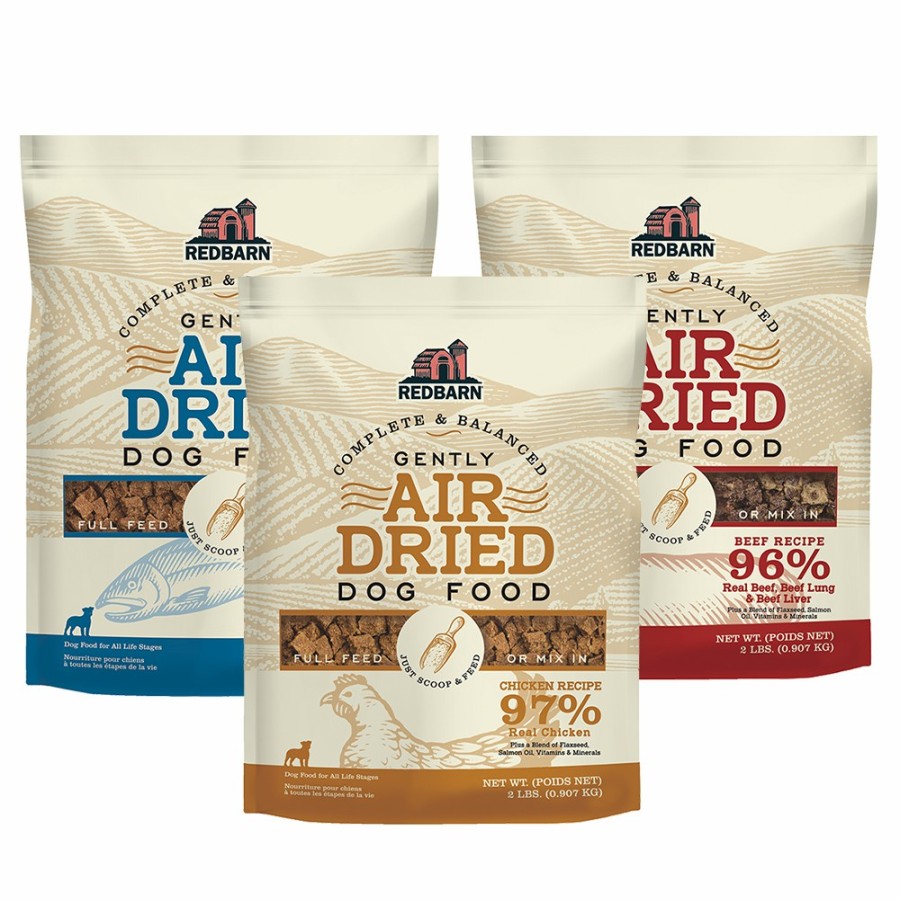 For Dogs Redbarn Air Dried Dog Food | Air Dried Food Variety 3-Pack - (Fish, Beef And Chicken) - 2Lb Bags